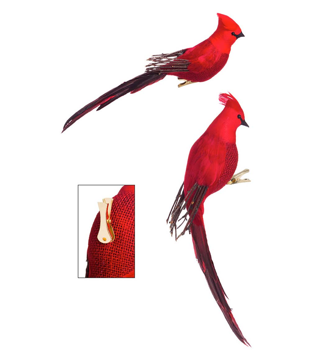 Majestic Cardinal Decorative Clip, Set of 2