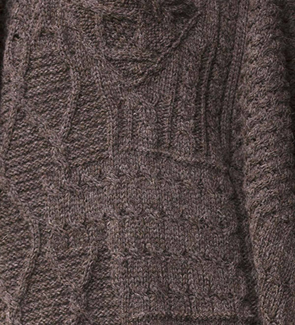 Irish Wool Poncho Sweater - Brown | PlowHearth