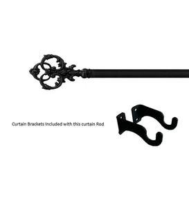 Adjustable Wrought Iron Curtain Rod with Brackets