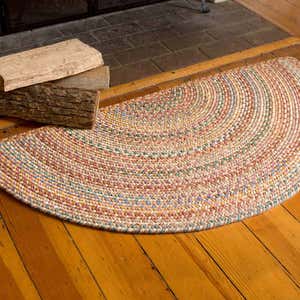 Natural Coco Coir Spring Flower Door Mat 17 x 30 Inches for Front Door,  Half Round Outdoor Wildflowers Mat for Home Decor