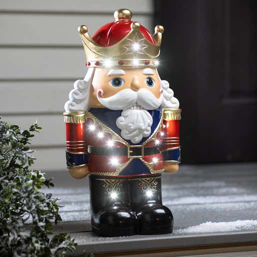 Image of a Lighted Christmas Nutcracker Shorty Statue. Christmas Yard Décor