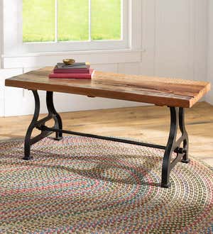 A vintage style Birmingham bench made of reclaimed wood and iron legs.>
						</a>
						<a class=