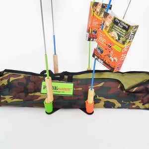 3-Piece Campfire Cooking Fishing Rod Roasters with Camo Bag Set